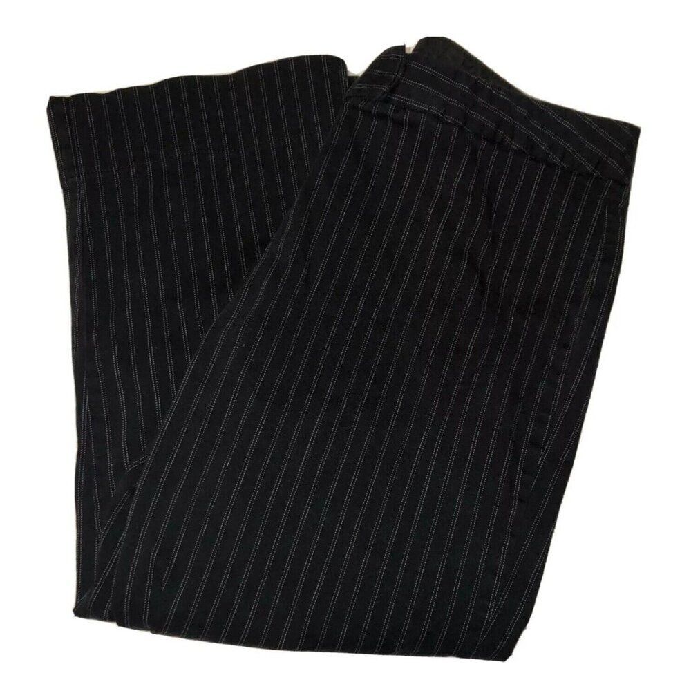 Jaclyn Smith Women's Capri Pants Sz 10 30x22 Black Striped Business Dress